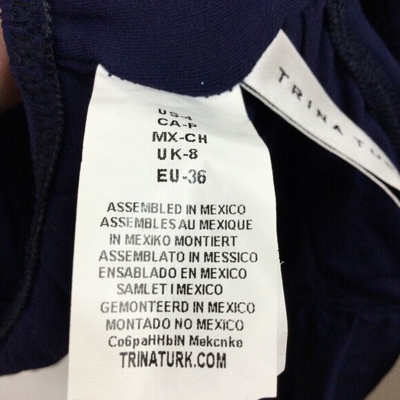 Trina Turk Monaco Off-The-Shoulder Ruffle Bandeau Bikini Top Swimsuit Navy 4 NWT - Picture 5 of 12